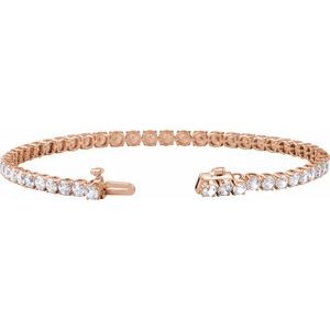 14K Rose Gold 6 CTW Lab-Grown Diamond Lightweight Line 7" Bracelet – image 2