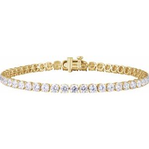 14K Yellow Gold 7 CTW Lab-Grown Diamond Lightweight Line 7" Bracelet