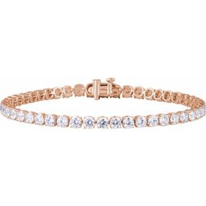 14K Rose Gold 7 CTW Lab-Grown Diamond Lightweight Line 7" Bracelet