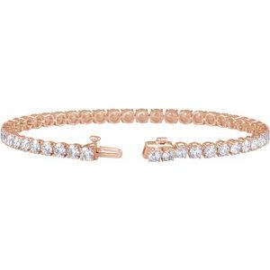 14K Rose Gold 7 CTW Lab-Grown Diamond Lightweight Line 7" Bracelet – image 2
