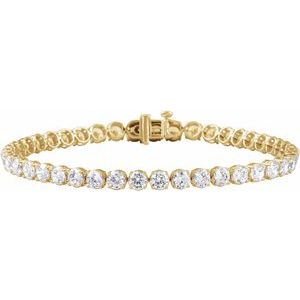 14K Yellow Gold 9 CTW Lab-Grown Diamond Lightweight Line 7" Bracelet