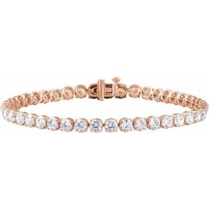 14K Rose Gold 9 CTW Lab-Grown Diamond Lightweight Line 7" Bracelet