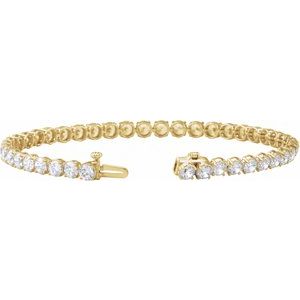 14K Yellow Gold 8 CTW Lab-Grown Diamond Lightweight Line 7" Bracelet – image 3
