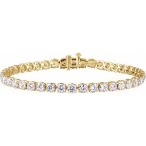 14K Yellow Gold 8 CTW Lab-Grown Diamond Lightweight Line 7" Bracelet