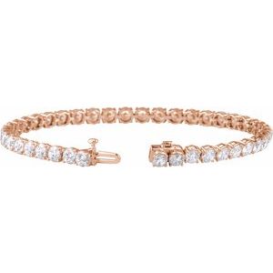 14K Rose Gold 9 CTW Lab-Grown Diamond Lightweight Line 7" Bracelet – image 2