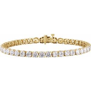 14K Yellow Gold 12 CTW Lab-Grown Diamond Lightweight Line 7" Bracelet