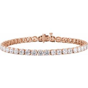 14K Rose Gold 16.5 CTW Lab-Grown Diamond Lightweight Line 7" Bracelet