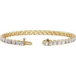 14K Yellow Gold 12 CTW Lab-Grown Diamond Lightweight Line 7" Bracelet – image 2