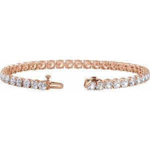 14K Rose Gold 10 CTW Lab-Grown Diamond Lightweight Line 7" Bracelet – image 2
