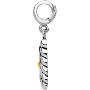 Sterling Silver & 14K Yellow Gold Floral Charm/Pendant – image 2