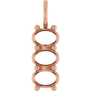 10K Rose Gold 7x5 mm Oval Pendant Mounting – image 2