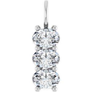 14K White Gold 7x5 mm Oval Pendant Mounting