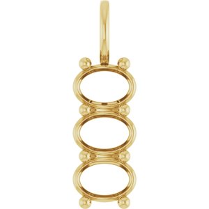 10K Yellow Gold 7x5 mm Oval Pendant Mounting – image 2