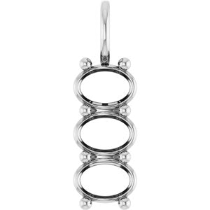 14K White Gold 7x5 mm Oval Pendant Mounting – image 2
