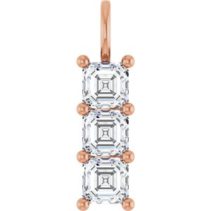 14K Rose Gold 5.5x5.5 mm Asscher Pendant Mounting