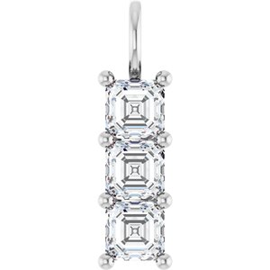 Continuum Sterling Silver 5.5x5.5 mm Asscher Pendant Mounting