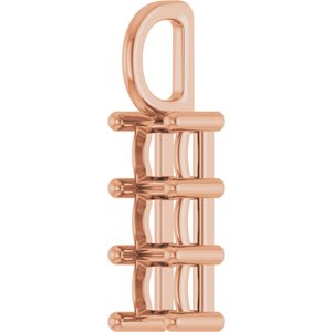 10K Rose Gold 3.5x3.5 mm Square Pendant Mounting – image 4