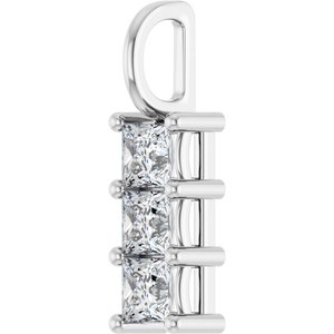 14K X1 White Gold 3.5x3.5 mm Square Pendant Mounting – image 3