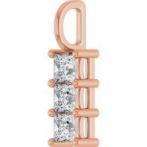 10K Rose Gold 3.5x3.5 mm Square Pendant Mounting – image 3
