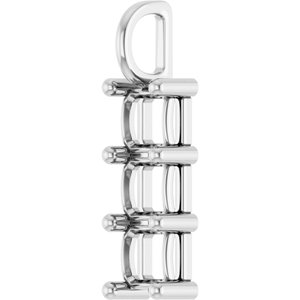 Sterling Silver 5.5x5.5 mm Asscher Pendant Mounting – image 4