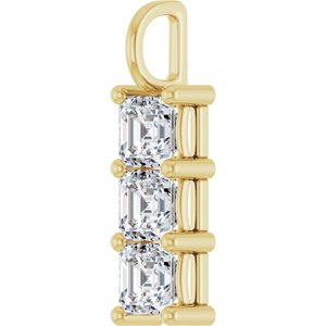 10K Yellow Gold 5.5x5.5 mm Asscher Pendant Mounting – image 3