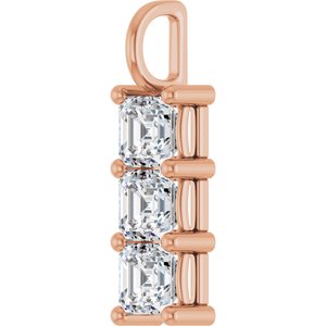 14K Rose Gold 5.5x5.5 mm Asscher Pendant Mounting – image 3