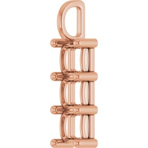 18K Rose Gold 5.5x5.5 mm Asscher Pendant Mounting – image 4