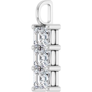 10K White Gold 5.5x5.5 mm Asscher Pendant Mounting – image 3