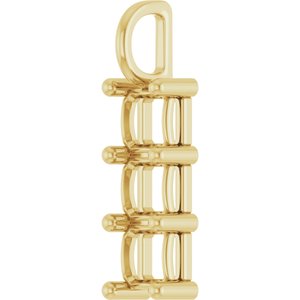 10K Yellow Gold 5.5x5.5 mm Asscher Pendant Mounting – image 4