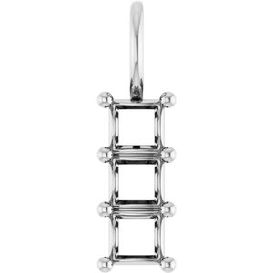 Continuum Sterling Silver 3.5x3.5 mm Square Pendant Mounting – image 2