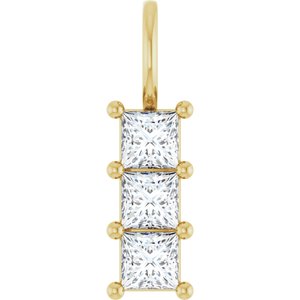 14K Yellow Gold 3.5x3.5 mm Square Pendant Mounting