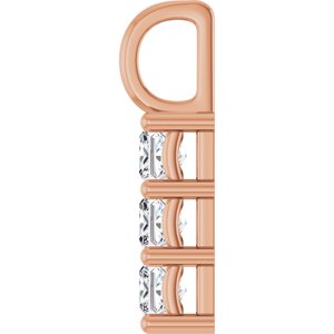 18K Rose Gold 3.5x3.5 mm Square Pendant Mounting – image 5