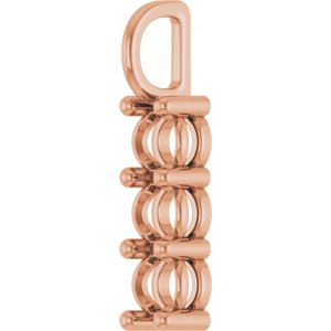 18K Rose Gold 4.4 mm Round Pendant Mounting – image 4