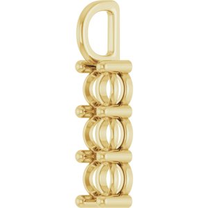14K Yellow Gold 4.4 mm Round Pendant Mounting – image 4