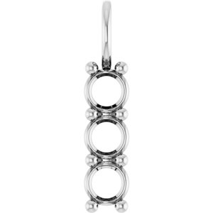 14K White Gold 4.4 mm Round Pendant Mounting – image 2