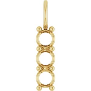 10K Yellow Gold 4.4 mm Round Pendant Mounting – image 2