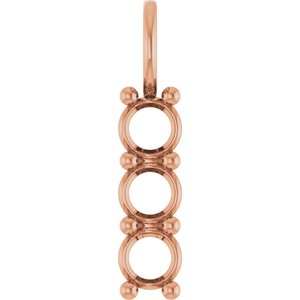 14K Rose Gold 4.4 mm Round Pendant Mounting – image 2