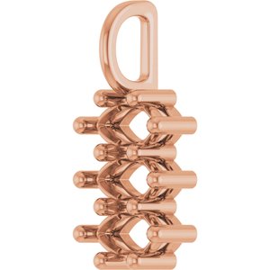 14K Rose Gold 6x3.5 mm Marquise Pendant Mounting – image 4