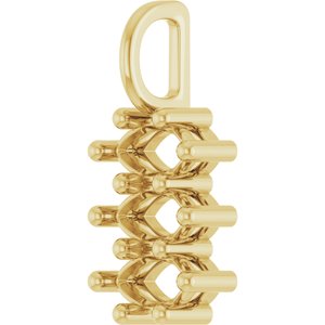 14K Yellow Gold 6x3.5 mm Marquise Pendant Mounting – image 4