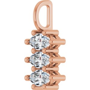 18K Rose Gold 6x3.5 mm Marquise Pendant Mounting – image 3