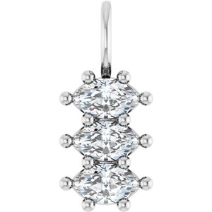14K X1 White Gold 6x3.5 mm Marquise Pendant Mounting