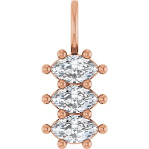 18K Rose Gold 6x3.5 mm Marquise Pendant Mounting