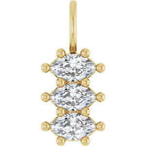14K Yellow Gold 6x3.5 mm Marquise Pendant Mounting