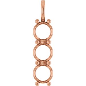 10K Rose Gold 8.8 mm Round Pendant Mounting – image 2