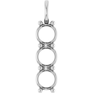 18K White Gold 8.8 mm Round Pendant Mounting – image 2