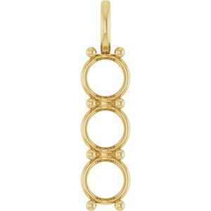 14K Yellow Gold 8.8 mm Round Pendant Mounting – image 2