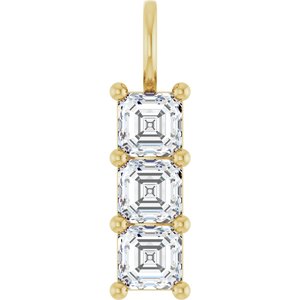 18K Yellow Gold 5x5 mm Asscher Pendant Mounting