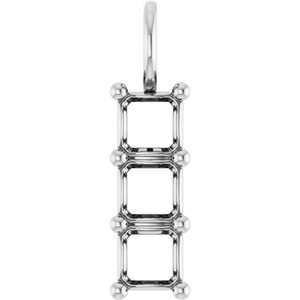 Continuum Sterling Silver 5x5 mm Asscher Pendant Mounting – image 2