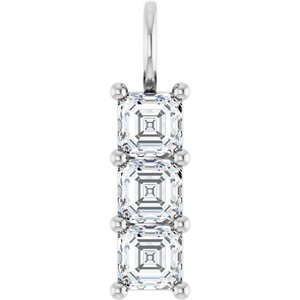Continuum Sterling Silver 5x5 mm Asscher Pendant Mounting