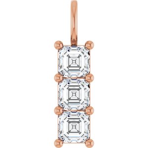 18K Rose Gold 5x5 mm Asscher Pendant Mounting
